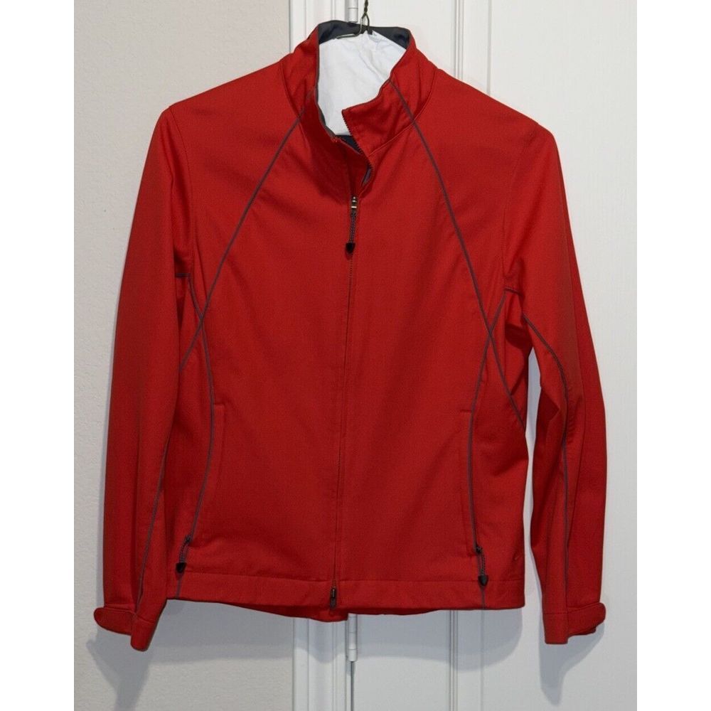 Nike Golf Clima Fit Jacket Full Zip Womens‎ M Red Gray Accents Full Zip